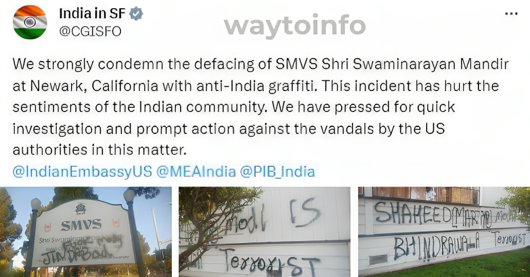 US Hindu temple vandalized with pro-Khalistani graffiti