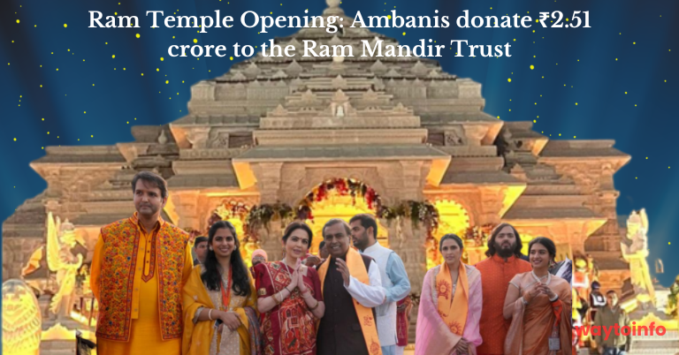 Ram Temple Opening: Ambanis donate ₹2.51 crore to the Ram Mandir Trust