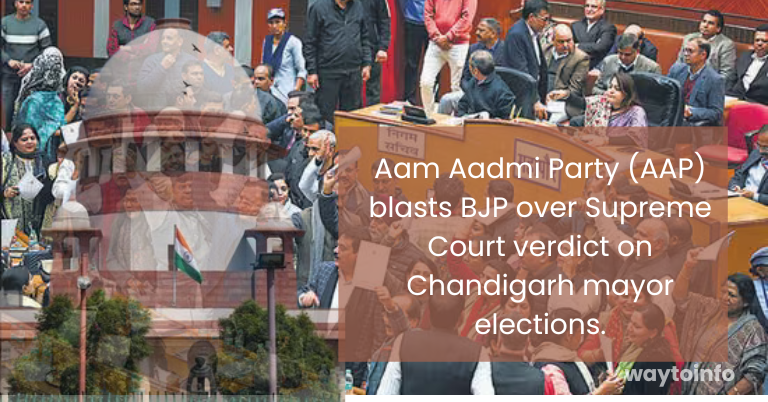 Aam Aadmi Party (AAP) blasts BJP over Supreme Court verdict on Chandigarh mayor elections.