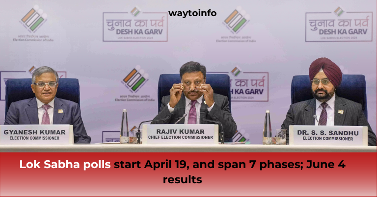Lok Sabha polls start April 19, and span 7 phases; June 4 results