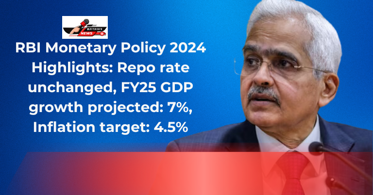 RBI Monetary Policy 2024 Highlights: Repo rate unchanged, FY25