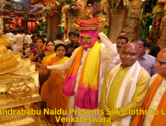 Chandrababu Naidu Presents Silk Cloths to Lord Venkateswara