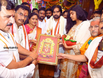 Pawan Kalyan and daughter Adya visit Durgamma